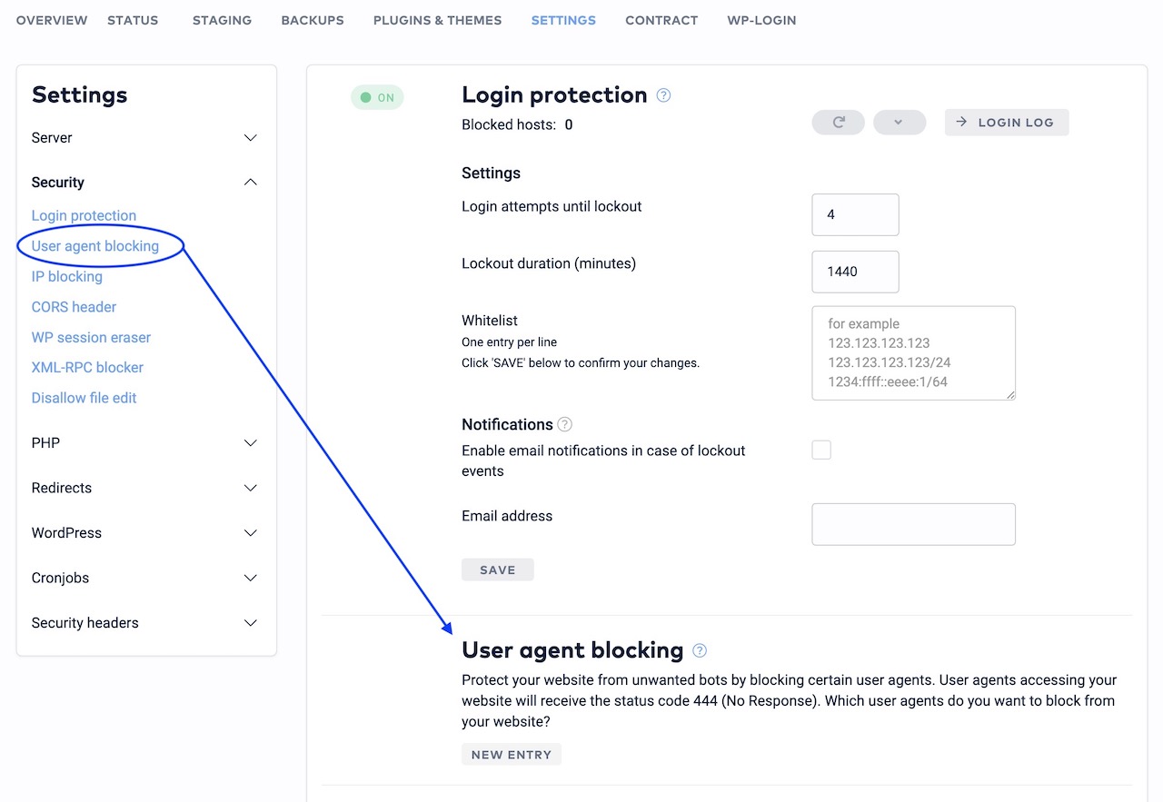 Antri Crawler Schutz über User-Agent-Blocking