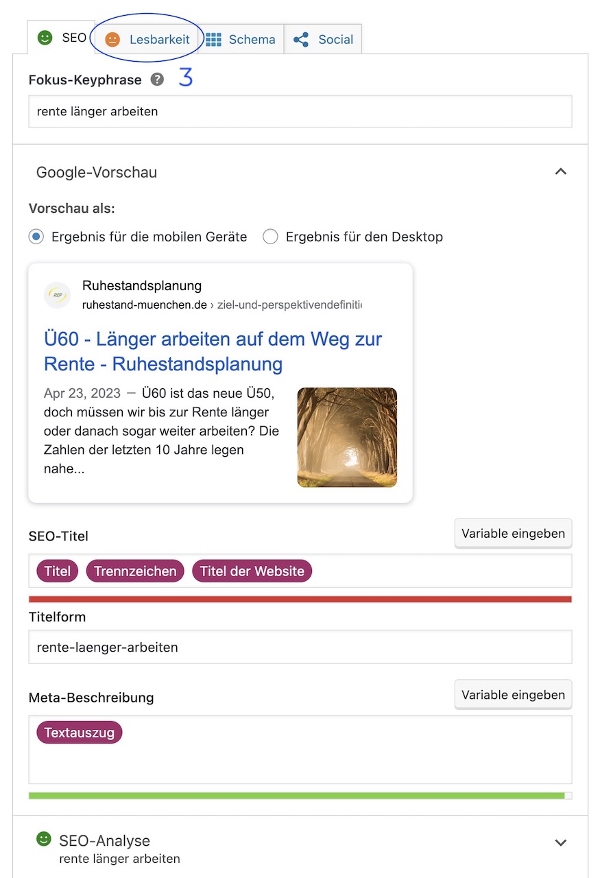 Lesbarkeit verbesser