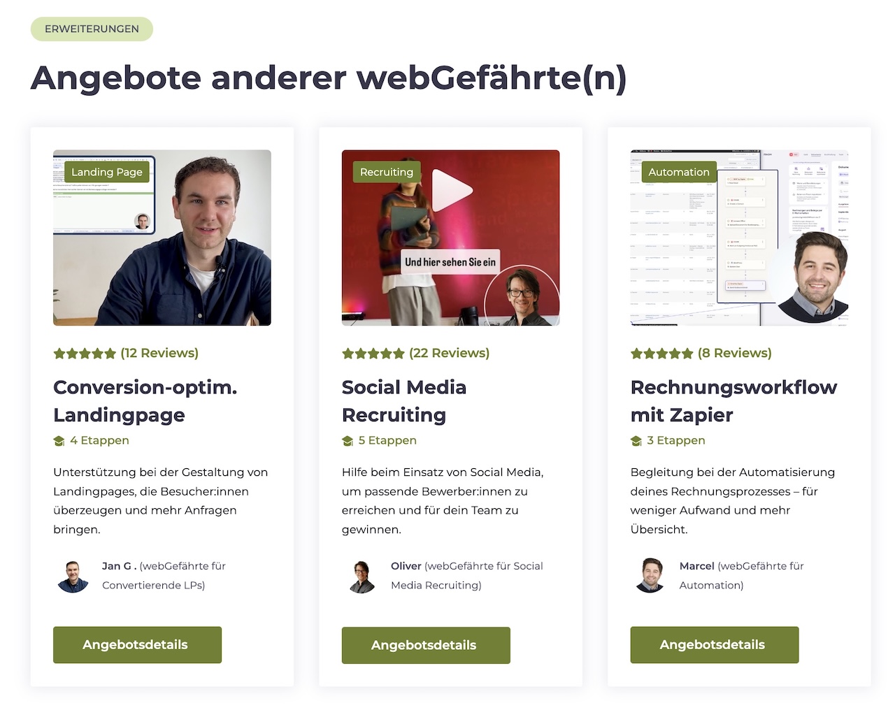 Marketing Community-Angebote - Platzierung von Erweiterungen im Mitgliederbereich