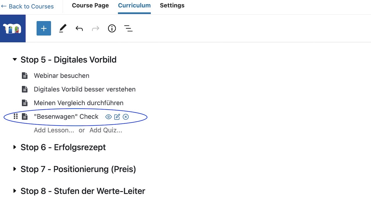 online kurs steuern über quiz