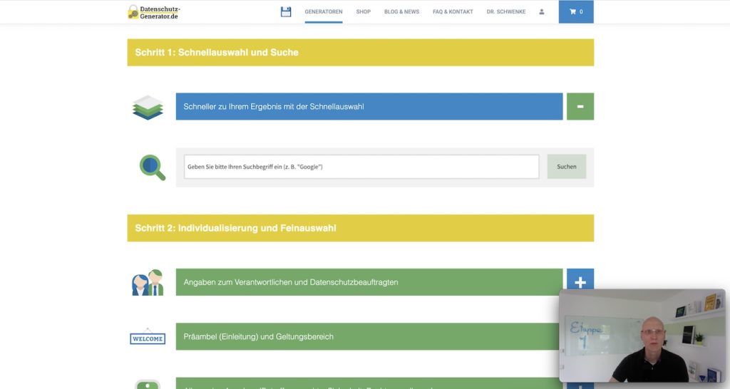 Generator für Datenschutzerklärungen: Erstellen Sie rechtssichere und individuelle Datenschutzerklärungen einfach online.