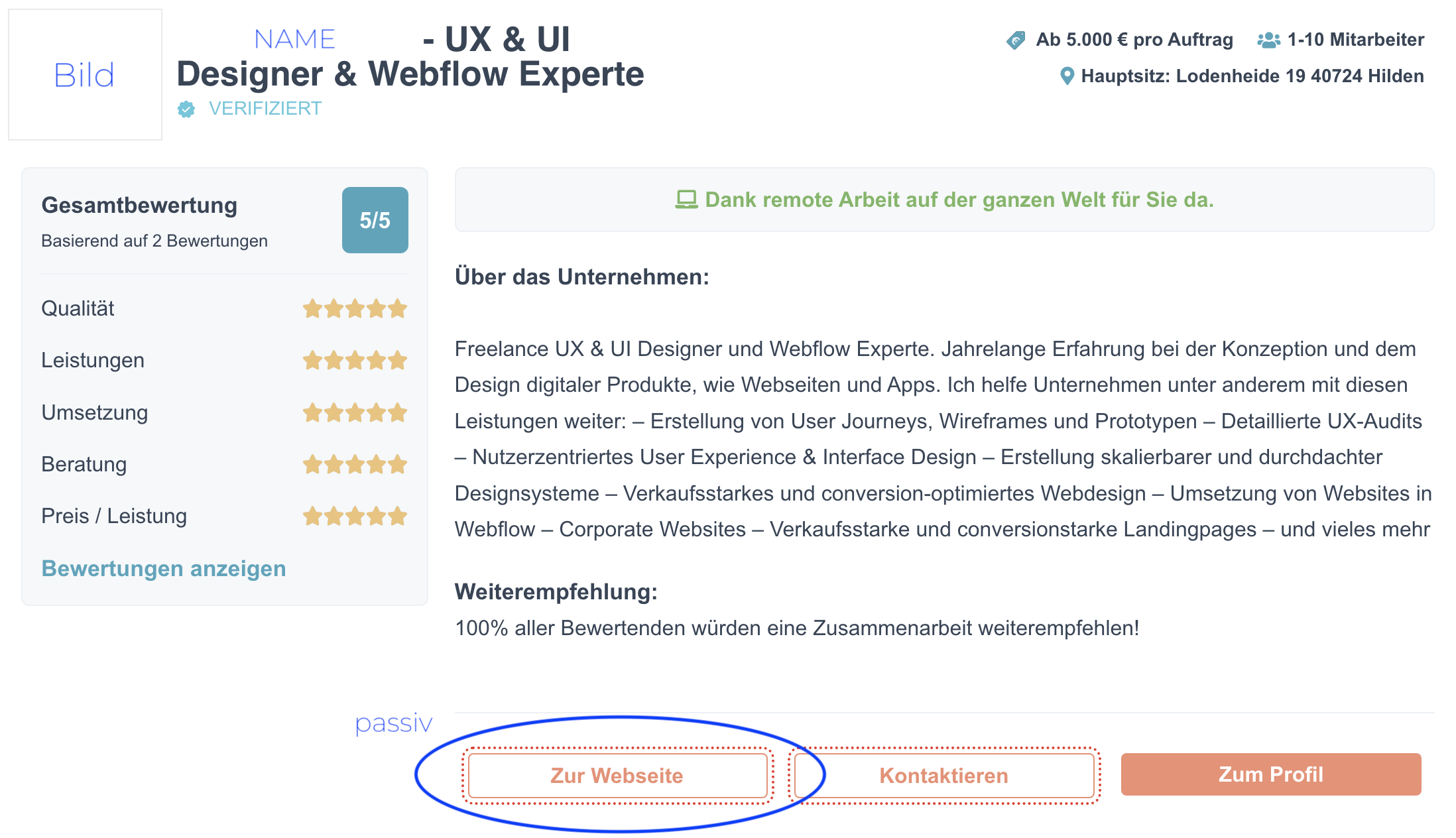 Webverzeichnis mit Backlinkpflicht - Passive Empfehlung