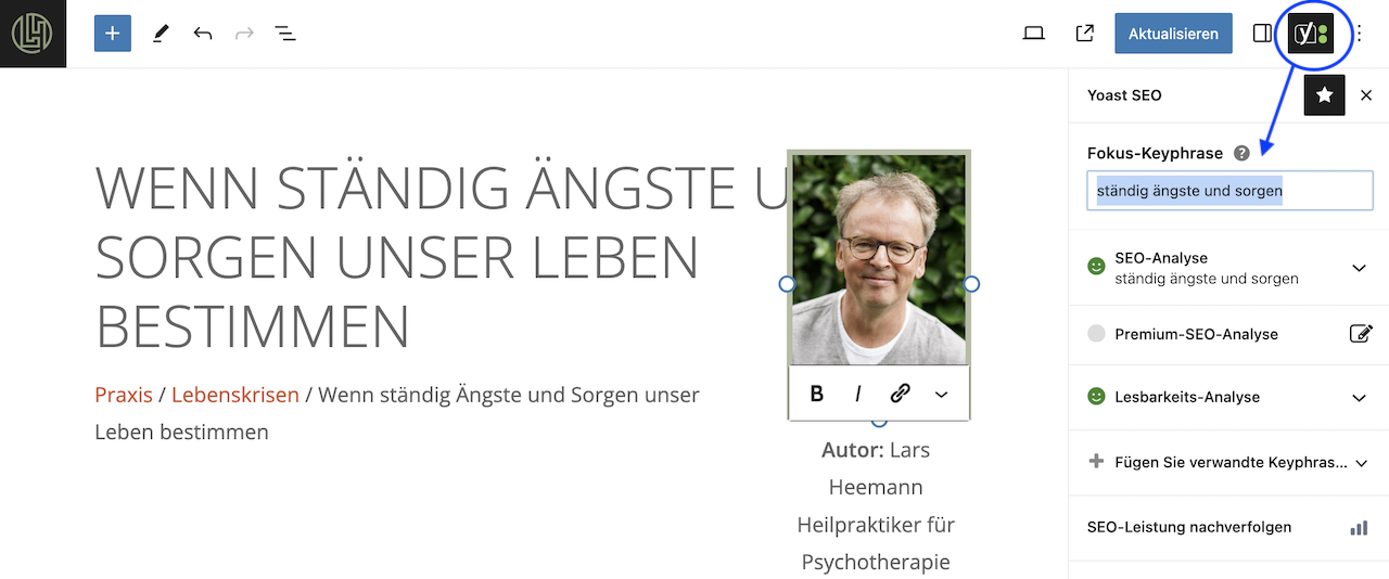 WordPress Beiträge aktualisieren - Suchbegriff im Beitrag