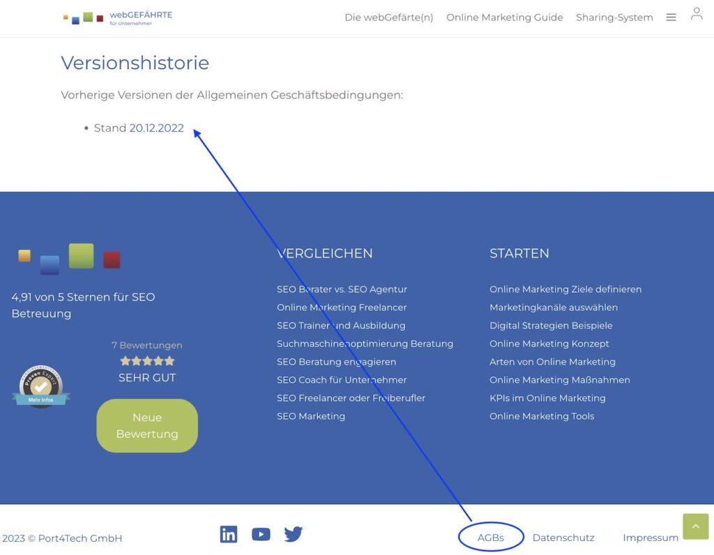 Aktuelle Updates zur Allgemeinen Geschäftsbedingungen (AGB) für Nutzer – kurz und verständlich erklärt.