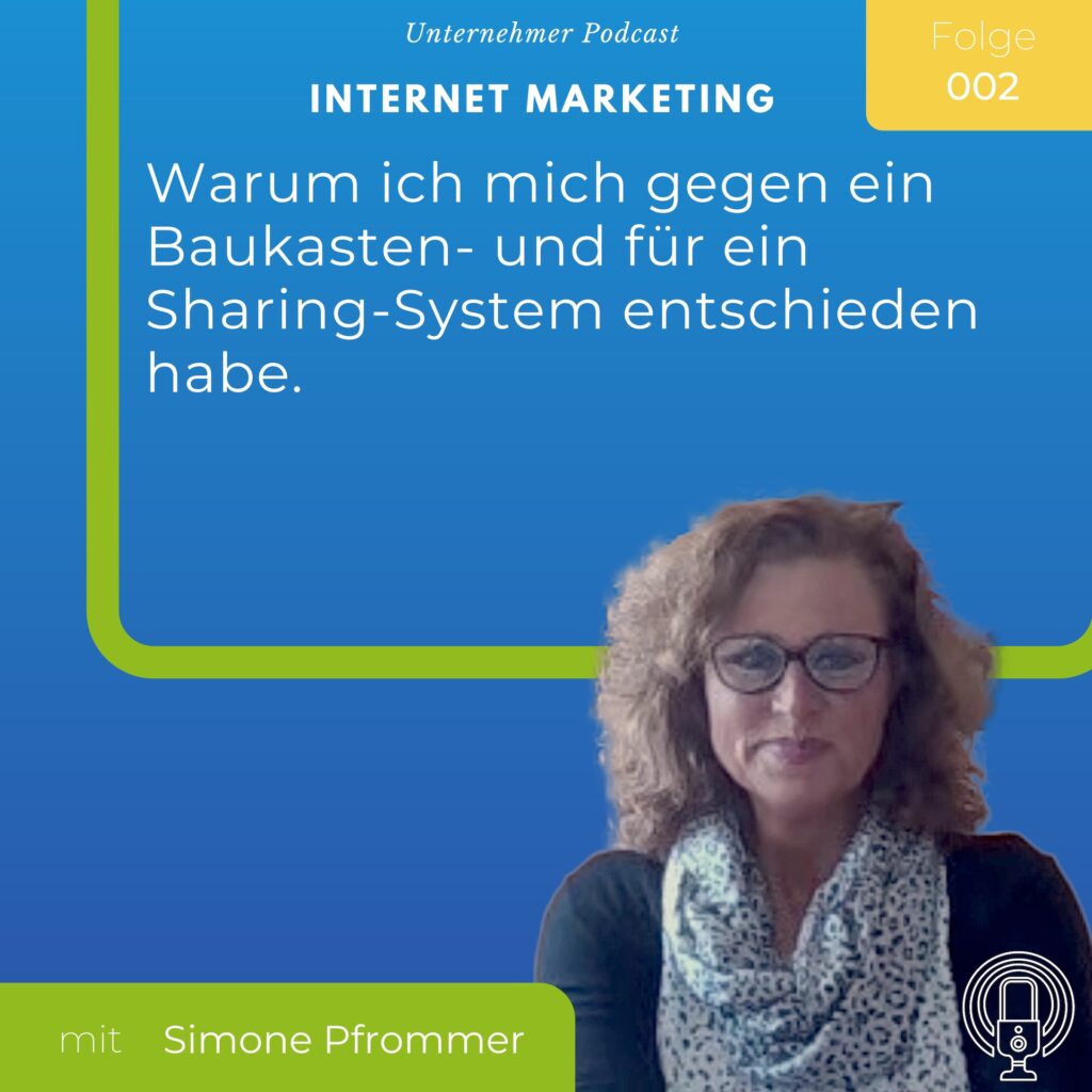 Podcast-Cover mit Simone Pfrommer, die informative Gespräche über Unternehmerstrategien und Innovationen führt.