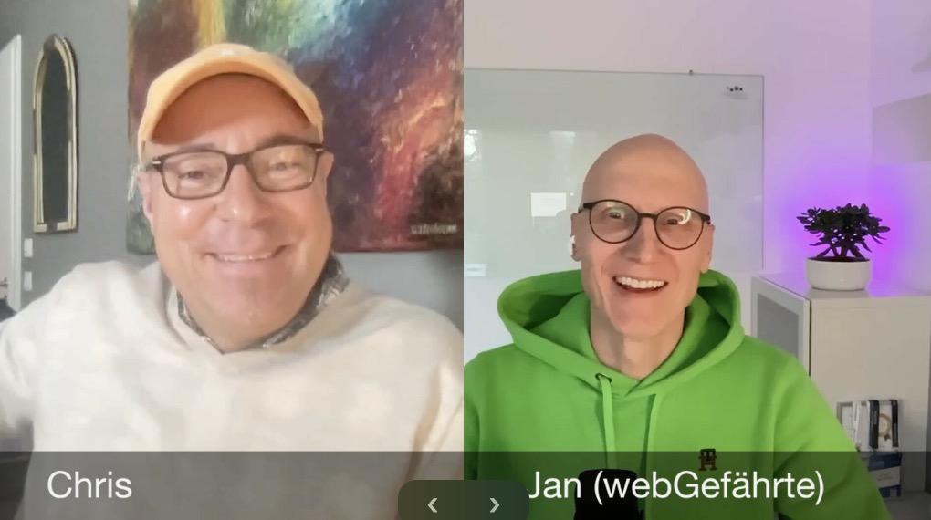 Unternehmer Podcast Video mit Chris und Jan, die über Strategien und Insights für Unternehmer sprechen.